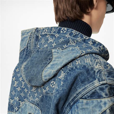 Monogram Patchwork Denim Hoodie .